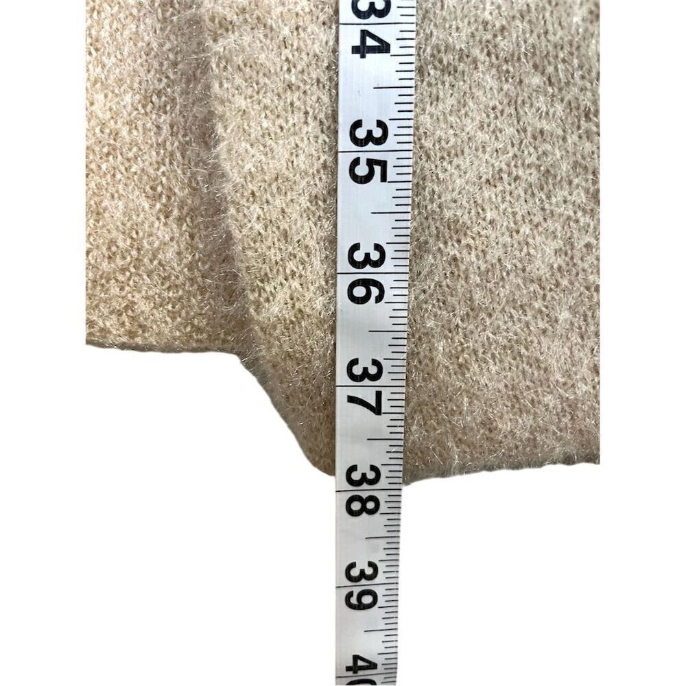 Steve Madden Beige Striped Open Front Cardigan Sweater Duster Fall Cozy Winter - Picture 10 of 12